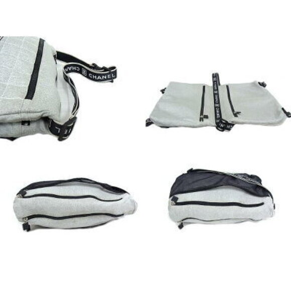 Chanel Sport LineShoulder bag mesh Coco logoMessenger gray black - Picture 5 of 7